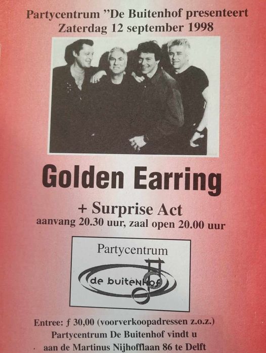 Golden Earring show ad September 12 1998 Delft - Sporthal De Buitenhof show